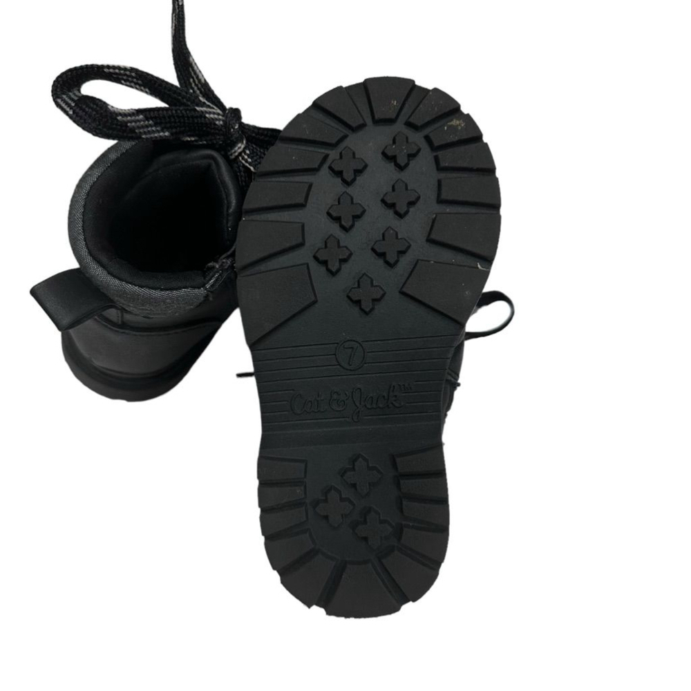 Cat & Jack Toddler Girl Boots Black Size 7 Zip Up - Picture 6 of 8